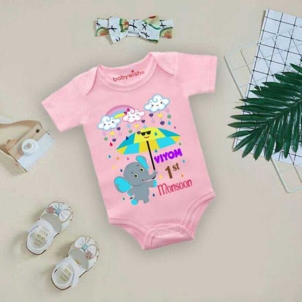 Baby Newborn Monsoon Bodysuits romper Half Sleeve Envelope Neck Onesies Rainfall  Outfit - Image 3