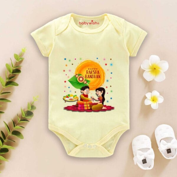 Babywish Rakshabandhan Romper Brother Sister Matching dress Rakshabandhan gift for Rakhi - Image 3