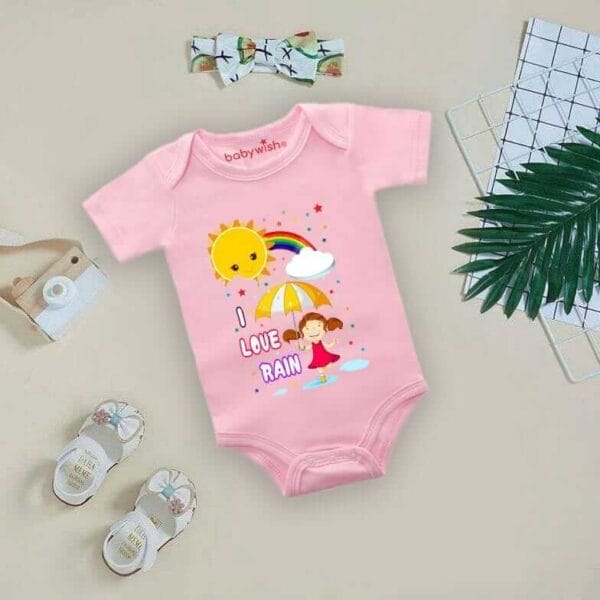 Baby Newborn Monsoon Bodysuits romper Half Sleeve Envelope Neck Onesies Rainfall  Outfit - Image 3