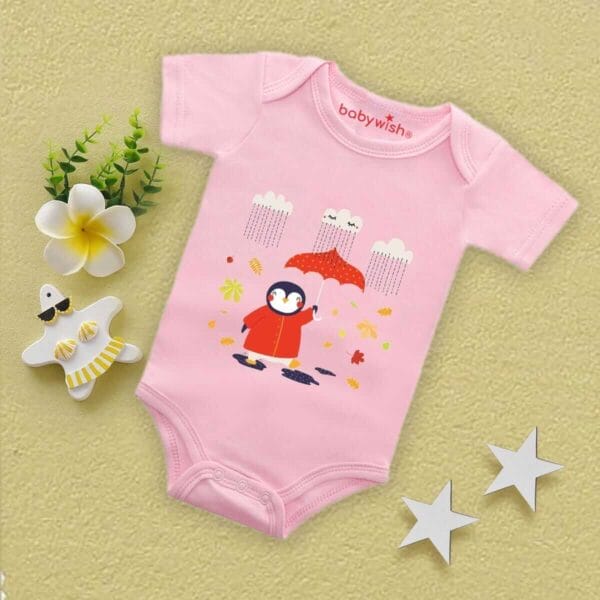 Baby Newborn Monsoon Bodysuits romper Half Sleeve Envelope Neck Onesies Rainfall  Outfit - Image 3