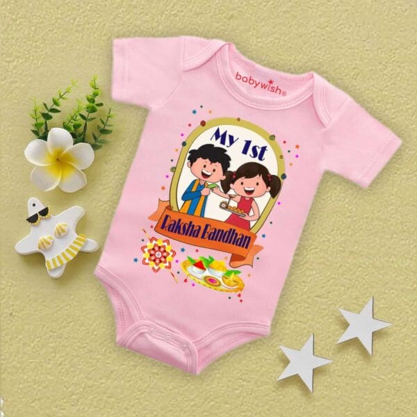 Babywish Rakshabandhan Romper Brother Sister Matching dress Rakshabandhan gift for Rakhi - Image 2