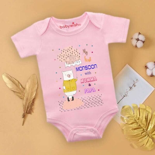 Baby Newborn Monsoon Bodysuits romper Half Sleeve Envelope Neck Onesies Rainfall  Outfit - Image 3