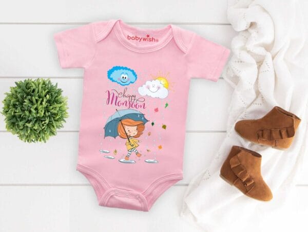 Baby Newborn Monsoon Bodysuits romper Half Sleeve Envelope Neck Onesies Rainfall  Outfit - Image 3
