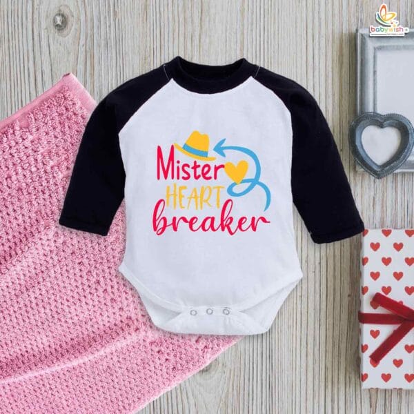 Mister Heart Breaker Baby Boy Romper – My First Valentine’s Day Full Sleeve Bodysuit | Cute Valentine’s Day Outfit for Baby Boys | Newborn & Infant Valentine Clothes – Babywish - Image 3