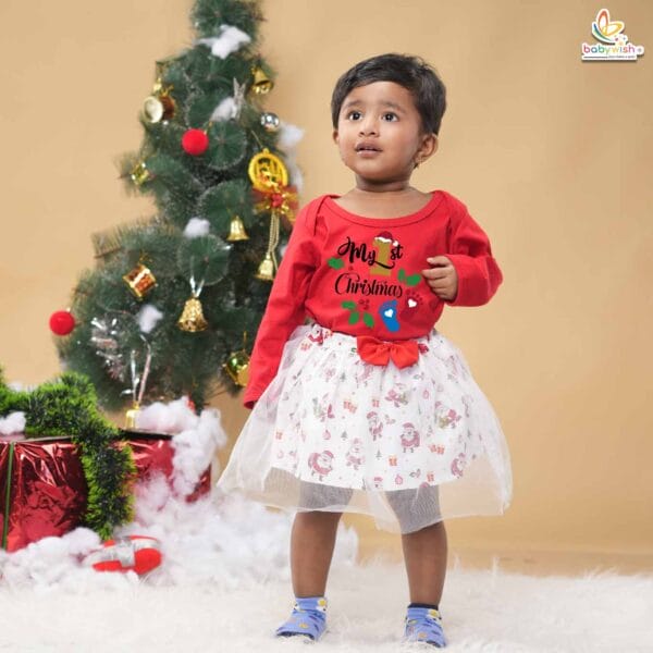 Newborn girls tutu skirt Full Sleeve romper Christmas print onesies bodysuits for baby 0 to 12 months - Image 3