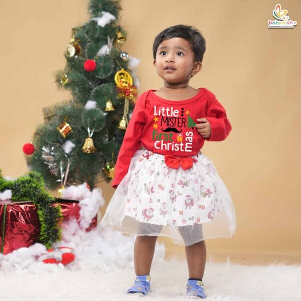 Newborn girls tutu skirt Full Sleeve romper Christmas print onesies bodysuits for baby 0 to 12 months - Image 3