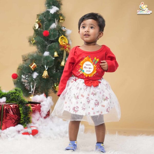 Newborn girls tutu skirt Full Sleeve romper New Year print onesies bodysuits for baby 0 to 12 months - Image 3