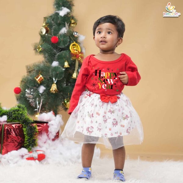 Newborn girls tutu skirt Full Sleeve romper New Year print onesies bodysuits for baby 0 to 12 months - Image 3