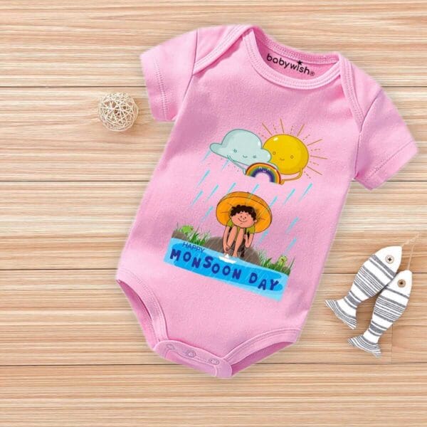 Baby Newborn Monsoon Bodysuits romper Half Sleeve Envelope Neck Onesies Rainfall  Outfit - Image 3