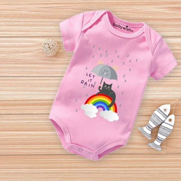 Baby Newborn Monsoon Bodysuits romper Half Sleeve Envelope Neck Onesies Rainfall  Outfit - Image 3