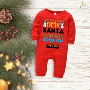 Babywish Christmas Full Body Romper Clothes My First Merry Bodysuit Dear Santa I Have Been Good Ish