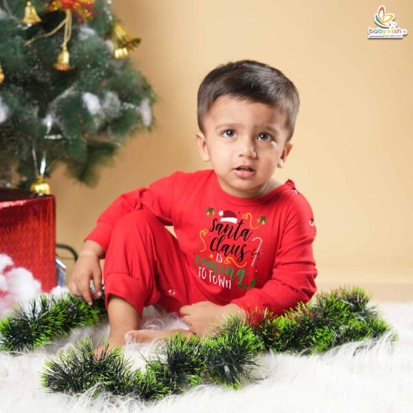 Babywish Christmas Full Body Romper Clothes My First Merry Bodysuit Santa Claus Is Coming to Town - Image 4