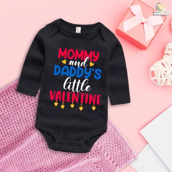 Mommy and Daddy's Little Valentine Baby Romper – My First Valentine’s Day Full Sleeve Bodysuit | Cute Baby Girl & Boy Valentine Outfit | Newborn & Infant Clothes – Babywish - Image 4