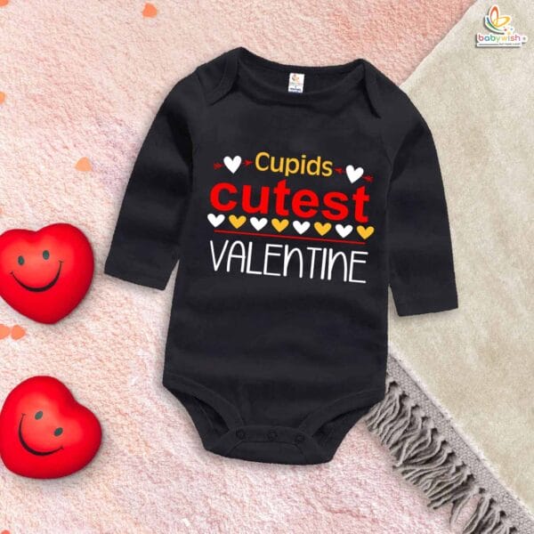 Cupid's Cutest Valentine Baby Romper – My First Valentine's Day Full Sleeve Bodysuit for Baby Girls & Boys | Cute Infant Outfit | Baby Valentine’s Day Clothes – Babywish - Image 3