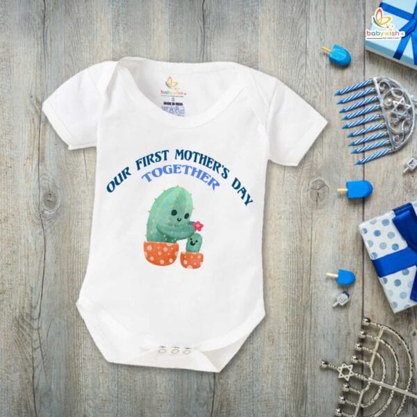 Mothers Day Special Combo White T-Shirts and Romper Sets for Mother and baby Combo Pack of 2 - Image 3