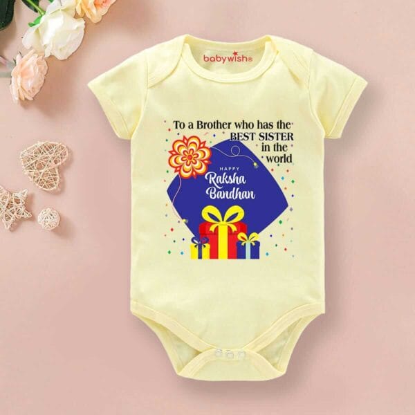 Babywish Rakshabandhan Romper Brother Sister Matching dress Rakshabandhan gift for Rakhi - Image 3