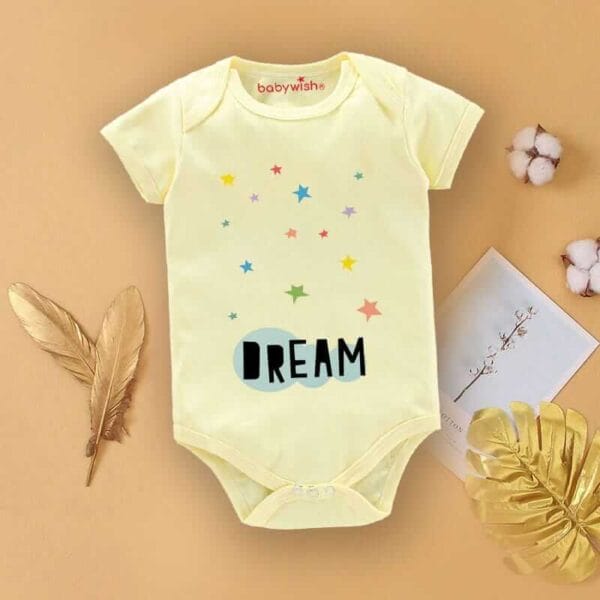 Baby First Birthday Celebrations Romper Clothes Baby Newborn Bodysuits Outfit Envelop Neck Half Sleeve Unisex Onesies "Dream Star Print" - Image 4
