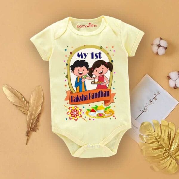 Babywish Rakshabandhan Romper Brother Sister Matching dress Rakshabandhan gift for Rakhi - Image 3
