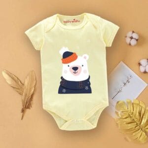 Baby First Birthday Celebrations Romper Clothes Baby Newborn Bodysuits Outfit Envelop Neck Half Sleeve Unisex Onesies "White Panda Print"