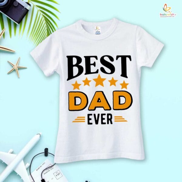 Fathers Day Special Combo White T-Shirts and Romper Sets for Father and baby Combo Pack of 2 |  I Have The Best Dad Ever | - Image 2