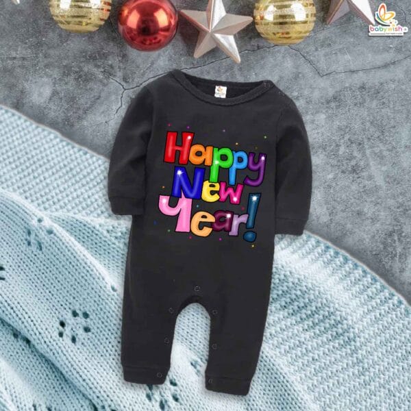 My First New Year Romper | Happy New Year! Full Body Bodysuit for Baby Boys & Girls | Festive New Year Outfit – Babywish - Image 2