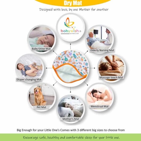 Baby Waterproof Bed Mattress Protector Orange Drysheet for Baby Soft Breathable Waterproof Bed Sheet Protector - Image 7