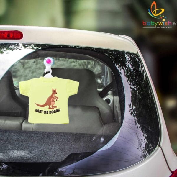 Baby on Board Car Decals Cloth Safety Sign Board with Hanger & Vacuum suction cup - Image 2