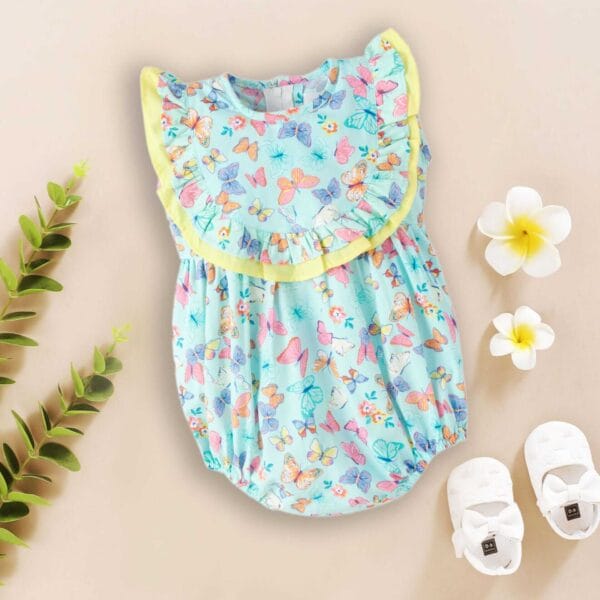Baby Girls Romper Set Ruffle Sleeve Onesie Newborn Bodysuit Romper Jumpsuit Infant Clothes Dress