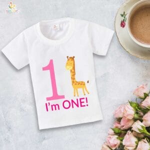 One Year Birthday Unisex T-Shirt Half Sleeve Round Neck Topwear tee for kids