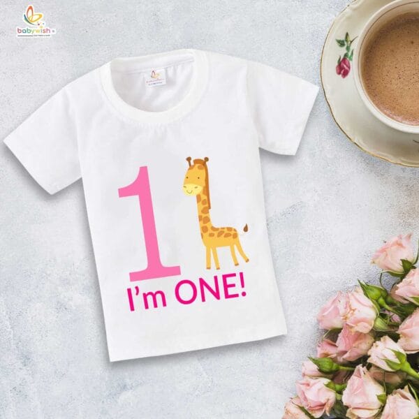One Year Birthday Unisex T-Shirt Half Sleeve Round Neck Topwear tee for kids