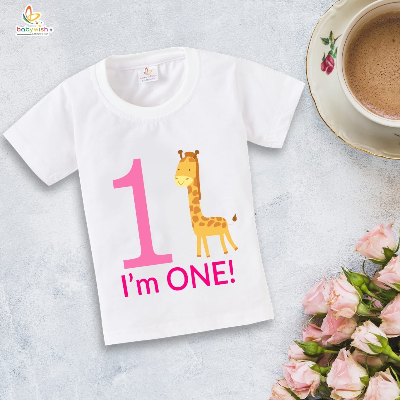 One Year Birthday Unisex T-Shirt Half Sleeve Round Neck Topwear tee for kids
