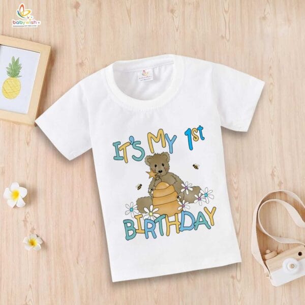 One Year Birthday Unisex T-Shirt Half Sleeve Round Neck Topwear tee for kids - Image 2