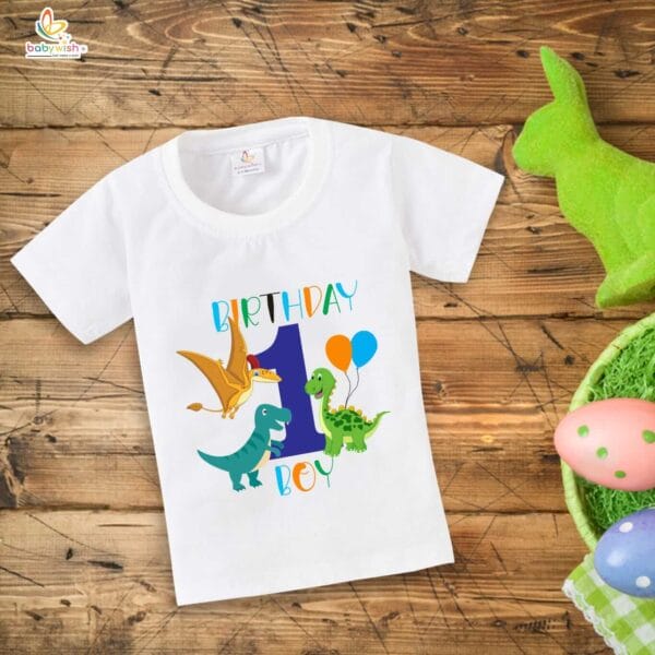 One Year Birthday Unisex T-Shirt Half Sleeve Round Neck Topwear tee for kids - Image 2