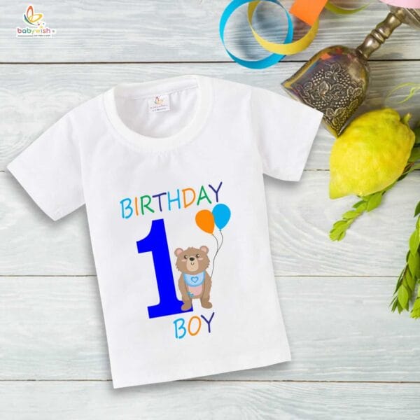 One Year Birthday Unisex T-Shirt Half Sleeve Round Neck Topwear tee for kids - Image 2
