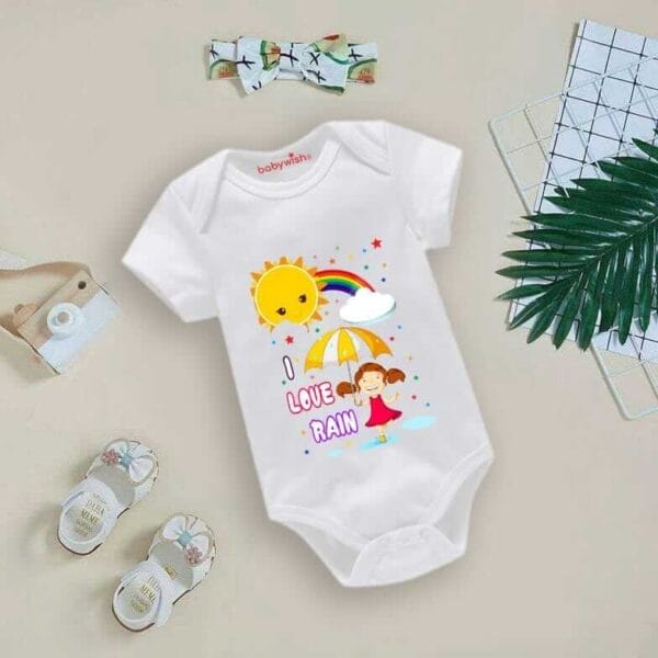 Baby Newborn Monsoon Bodysuits romper Half Sleeve Envelope Neck Onesies Rainfall  Outfit
