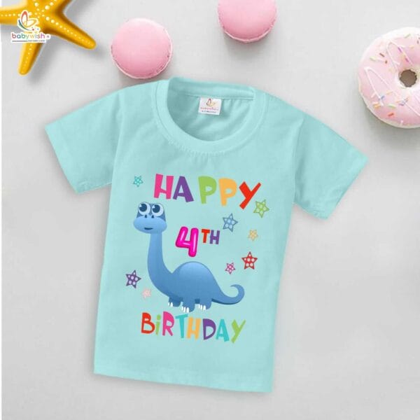Four Year Birthday Unisex T-Shirt Half Sleeve Round Neck Topwear tee for kids - Image 3