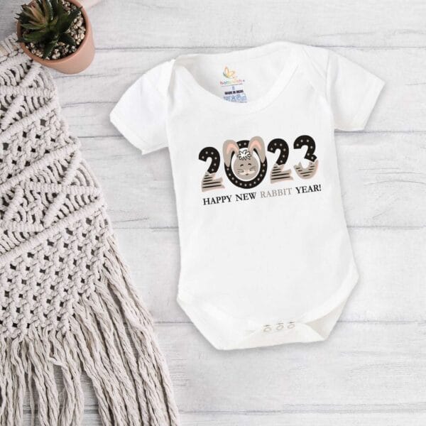 Babywish New Year Romper Clothes My First New Year Bodysuits Happy New Rabbit Year 2024