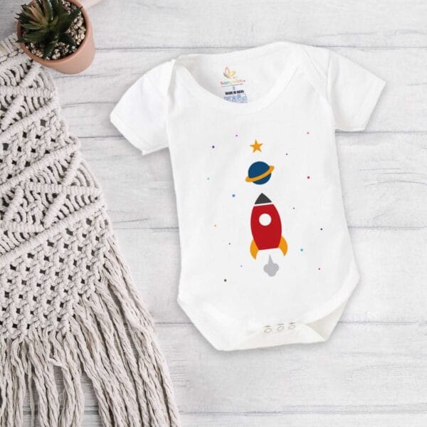 Baby First Birthday Celebrations Romper Clothes Baby Newborn Bodysuits Outfit Envelop Neck Half Sleeve Unisex Onesies "Universe Print" - Image 3