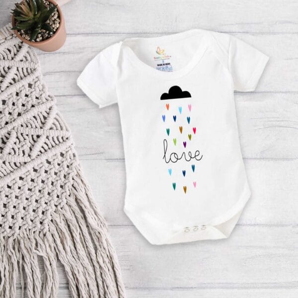 Baby First Birthday Celebrations Romper Clothes Baby Newborn Bodysuits Outfit Envelop Neck Half Sleeve Unisex Onesies "Lovely Cloud Print"
