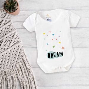 Baby First Birthday Celebrations Romper Clothes Baby Newborn Bodysuits Outfit Envelop Neck Half Sleeve Unisex Onesies "Dream Star Print"