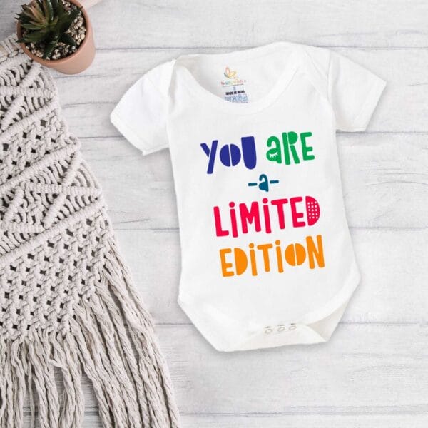 Baby First Birthday Celebrations Romper Clothes Baby Newborn Bodysuits Outfit Envelop Neck Half Sleeve Unisex Onesies "You are Limited Editions" - Image 4