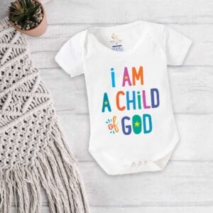 Baby First Birthday Celebrations Romper Clothes Baby Newborn Bodysuits Outfit Envelop Neck Half Sleeve Unisex Onesies "I am Child of God"