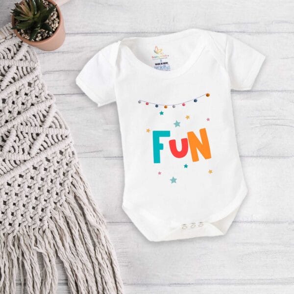 Baby First Birthday Celebrations Romper Clothes Baby Newborn Bodysuits Outfit Envelop Neck Half Sleeve Unisex Onesies "Fun Star Print" - Image 4