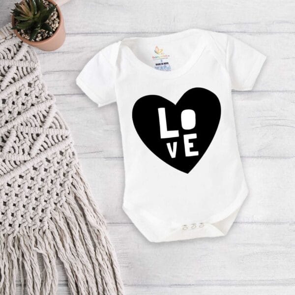 Baby First Birthday Celebrations Romper Clothes Baby Newborn Bodysuits Outfit Envelop Neck Half Sleeve Unisex Onesies "Black Love Print" - Image 4