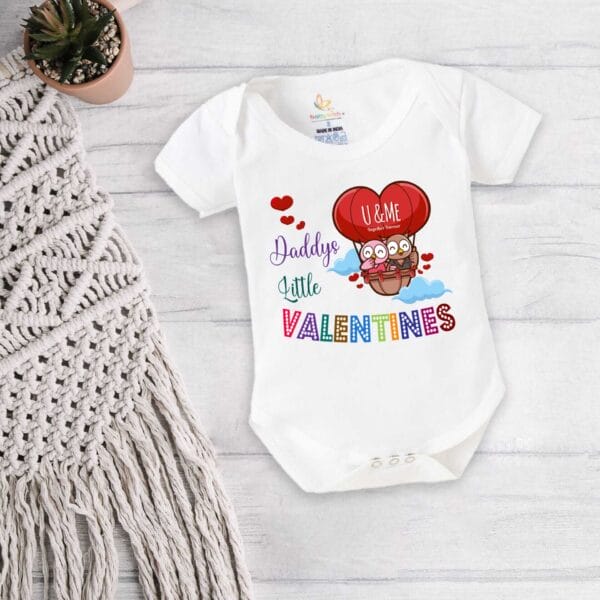 Baby First Valentine Day Romper Clothes Baby valentine Bodysuits Newborn Outfit Envelop Neck Half Sleeve Unisex Onesies"U & Me on Valentine" - Image 5