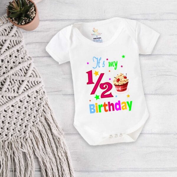 It’s My 1/2 Birthday Romper – My First Half Birthday Bodysuit for 6 Month Baby Girls – Cute Cherry Design Infant Outfit – Babywish - Image 5