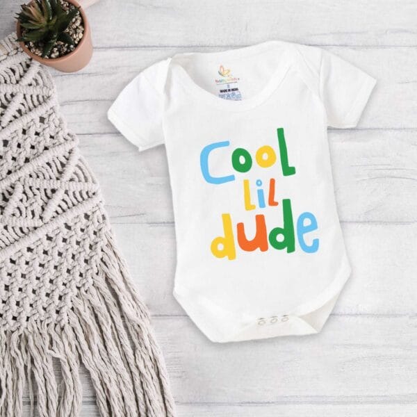 Baby First Birthday Celebrations Romper Clothes Baby Newborn Bodysuits Outfit Envelop Neck Half Sleeve Unisex Onesies "Cool Lil Dude" - Image 4