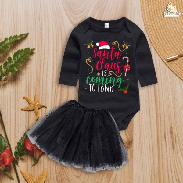Newborn girls tutu skirt Full Sleeve romper Christmas print onesies bodysuits for baby 0 to 12 months - Image 4