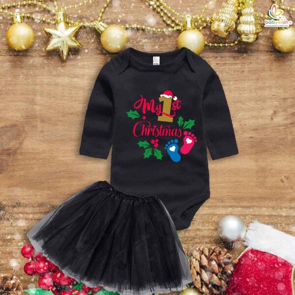 Newborn girls tutu skirt Full Sleeve romper Christmas print onesies bodysuits for baby 0 to 12 months - Image 4