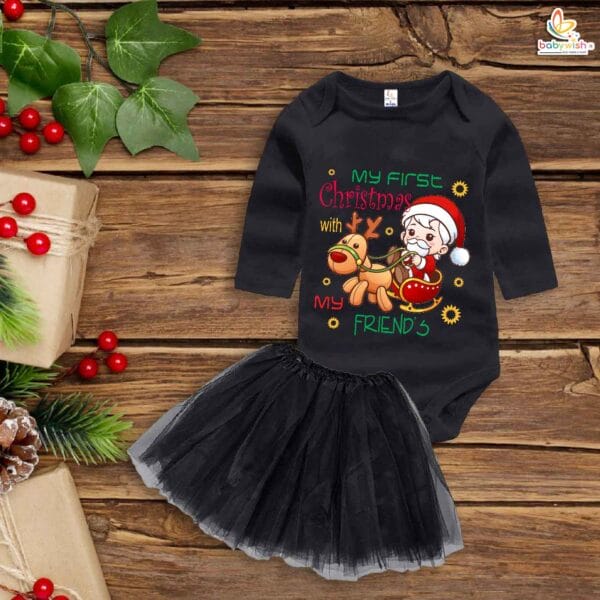 Newborn girls tutu skirt Full Sleeve romper Christmas print onesies bodysuits for baby 0 to 12 months - Image 4